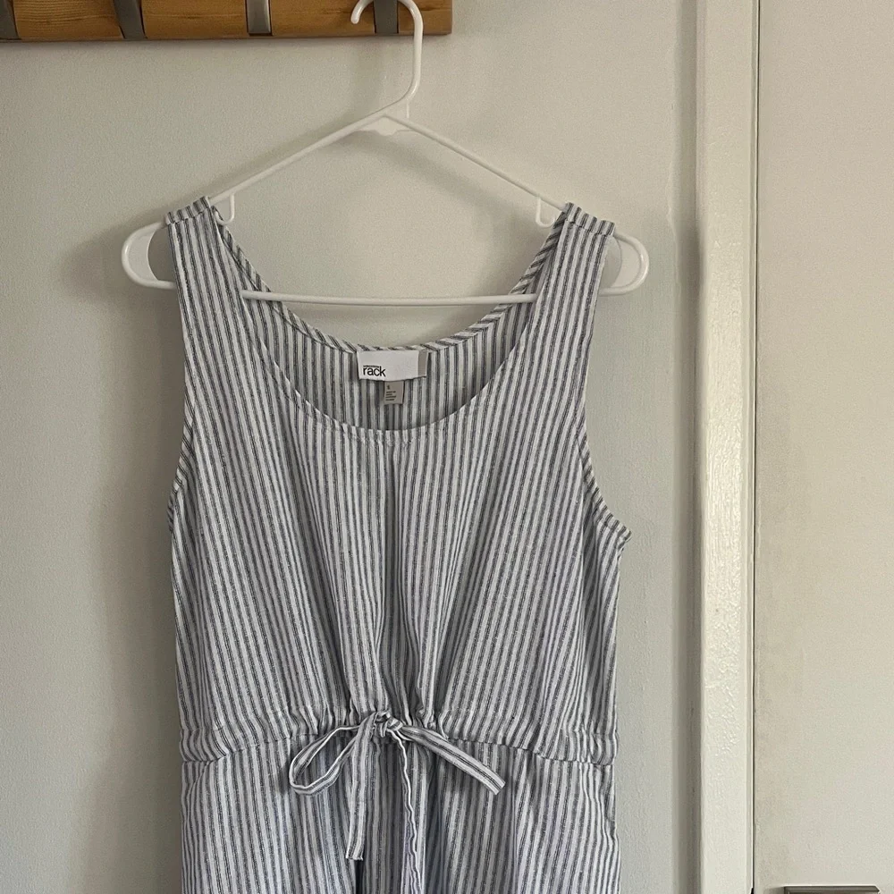 Nordstrom Rack Blue & White Striped Sleeveless Dress with Pockets Size Small S - Picture 2 of 6